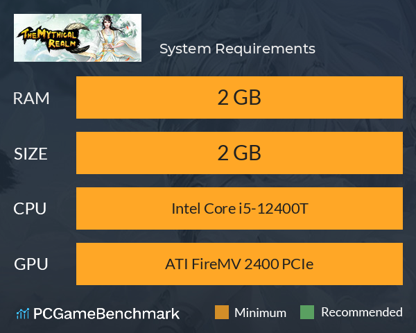 仙侠世界 System Requirements PC Graph - Can I Run 仙侠世界