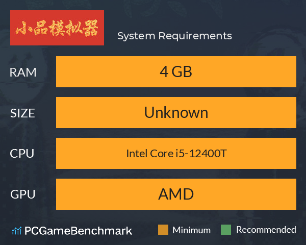 小品模拟器 System Requirements PC Graph - Can I Run 小品模拟器 小品模拟器 System Requirements PC Graph - Can I Run 小品模拟器