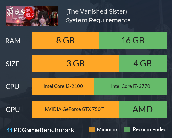 消失的妹妹(The Vanished Sister) System Requirements PC Graph - Can I Run 消失的妹妹(The Vanished Sister) 消失的妹妹(The Vanished Sister) System Requirements PC Graph - Can I Run 消失的妹妹(The Vanished Sister)