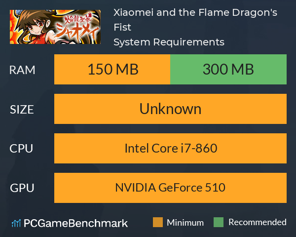Xiaomei and the Flame Dragon's Fist System Requirements PC Graph - Can I Run Xiaomei and the Flame Dragon's Fist