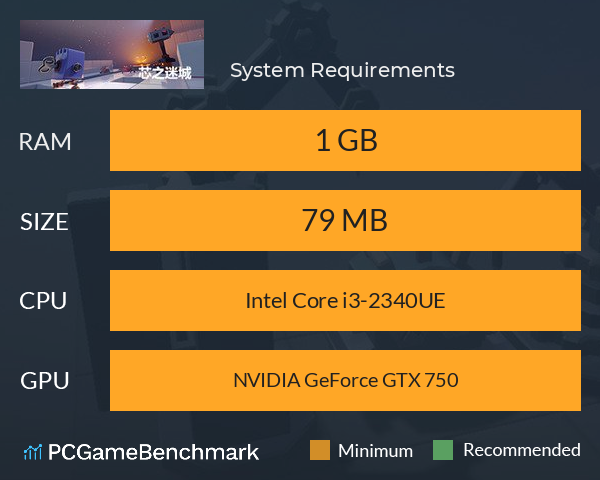 芯之迷城 System Requirements PC Graph - Can I Run 芯之迷城