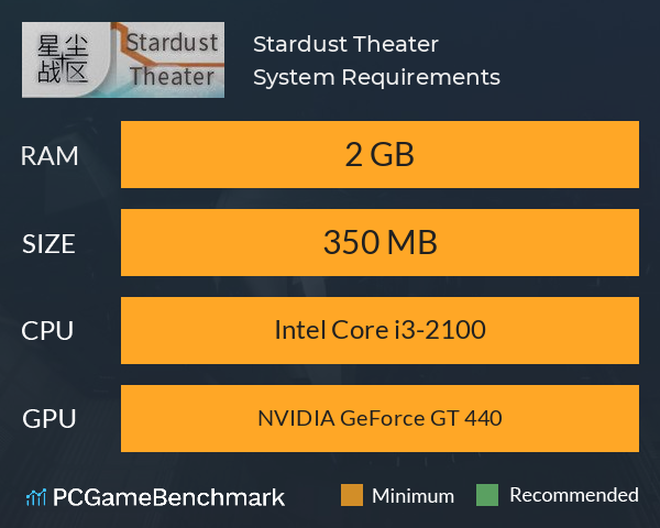 星尘战区 Stardust Theater System Requirements PC Graph - Can I Run 星尘战区 Stardust Theater
