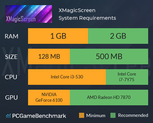 XMagicScreen System Requirements PC Graph - Can I Run XMagicScreen