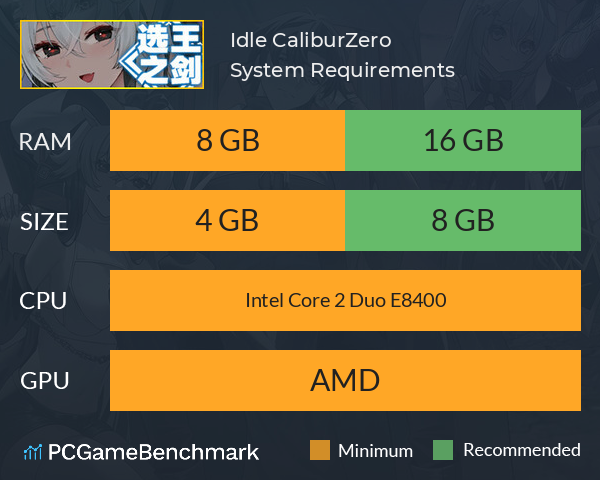 《选王之剑：零》（Idle Calibur：Zero） System Requirements PC Graph - Can I Run 《选王之剑：零》（Idle Calibur：Zero）