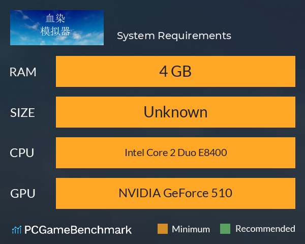 血染模拟器 System Requirements PC Graph - Can I Run 血染模拟器 血染模拟器 System Requirements PC Graph - Can I Run 血染模拟器