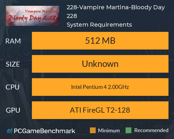 血腥之日228-Vampire Martina-Bloody Day 2.28 System Requirements PC Graph - Can I Run 血腥之日228-Vampire Martina-Bloody Day 2.28