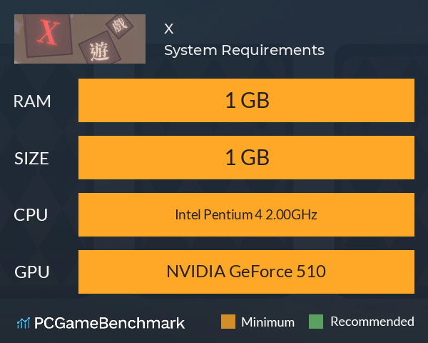 X遊戲 System Requirements PC Graph - Can I Run X遊戲