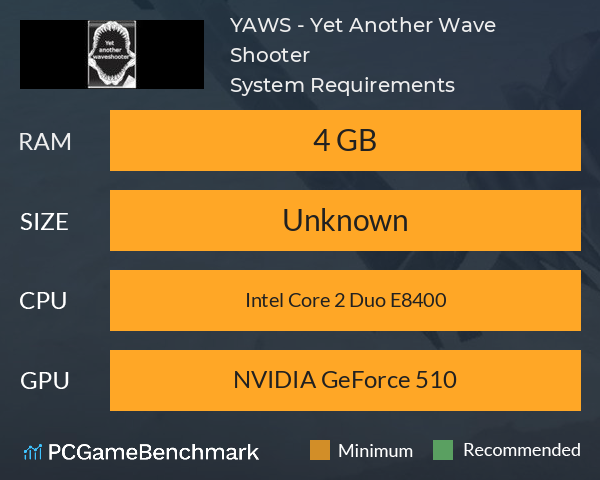 YAWS - Yet Another Wave Shooter System Requirements PC Graph - Can I Run YAWS - Yet Another Wave Shooter YAWS - Yet Another Wave Shooter System Requirements PC Graph - Can I Run YAWS - Yet Another Wave Shooter