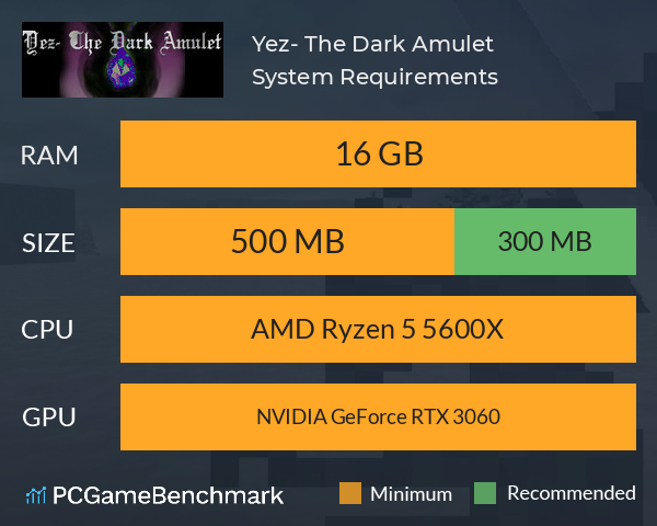 Yez- The Dark Amulet System Requirements PC Graph - Can I Run Yez- The Dark Amulet Yez- The Dark Amulet System Requirements PC Graph - Can I Run Yez- The Dark Amulet
