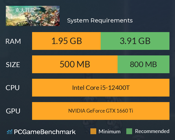 一克大冒险 System Requirements PC Graph - Can I Run 一克大冒险