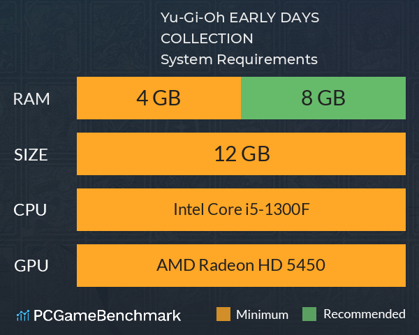 Yu-Gi-Oh! EARLY DAYS COLLECTION System Requirements PC Graph - Can I Run Yu-Gi-Oh! EARLY DAYS COLLECTION Yu-Gi-Oh! EARLY DAYS COLLECTION System Requirements PC Graph - Can I Run Yu-Gi-Oh! EARLY DAYS COLLECTION