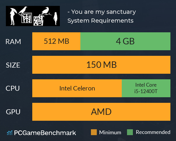 雨鸦 - You are my sanctuary System Requirements PC Graph - Can I Run 雨鸦 - You are my sanctuary