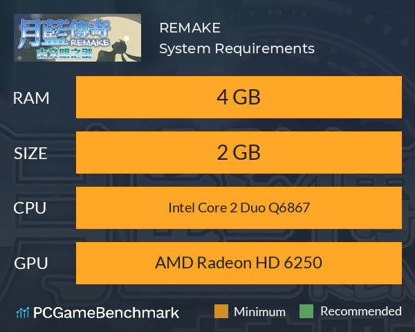月藍傳奇REMAKE古文明之謎 System Requirements PC Graph - Can I Run 月藍傳奇REMAKE古文明之謎 月藍傳奇REMAKE古文明之謎 System Requirements PC Graph - Can I Run 月藍傳奇REMAKE古文明之謎
