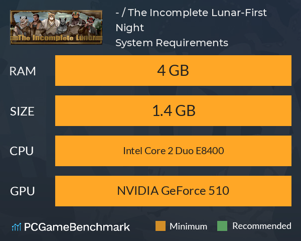 月影待蚀-前夜 / The Incomplete Lunar-First Night System Requirements PC Graph - Can I Run 月影待蚀-前夜 / The Incomplete Lunar-First Night 月影待蚀-前夜 / The Incomplete Lunar-First Night System Requirements PC Graph - Can I Run 月影待蚀-前夜 / The Incomplete Lunar-First Night
