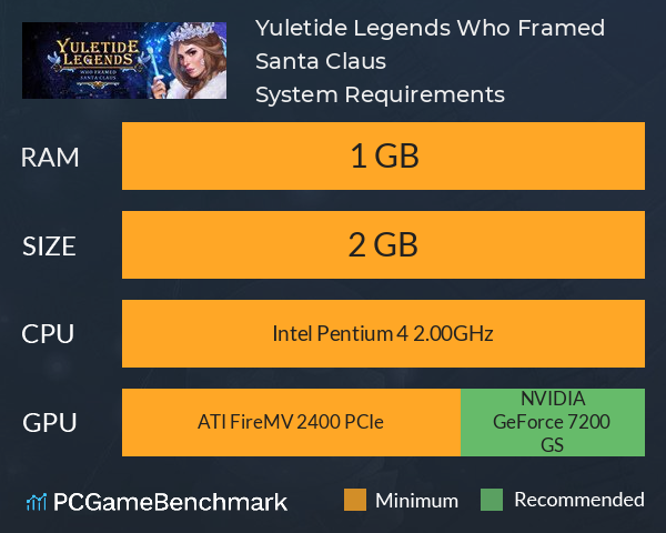 Yuletide Legends: Who Framed Santa Claus System Requirements PC Graph - Can I Run Yuletide Legends: Who Framed Santa Claus