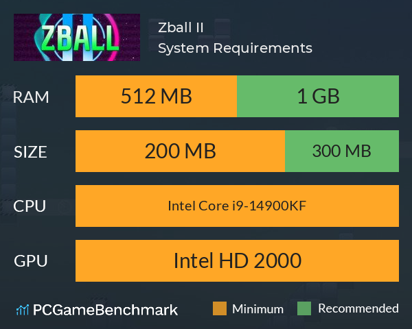 Zball II System Requirements PC Graph - Can I Run Zball II