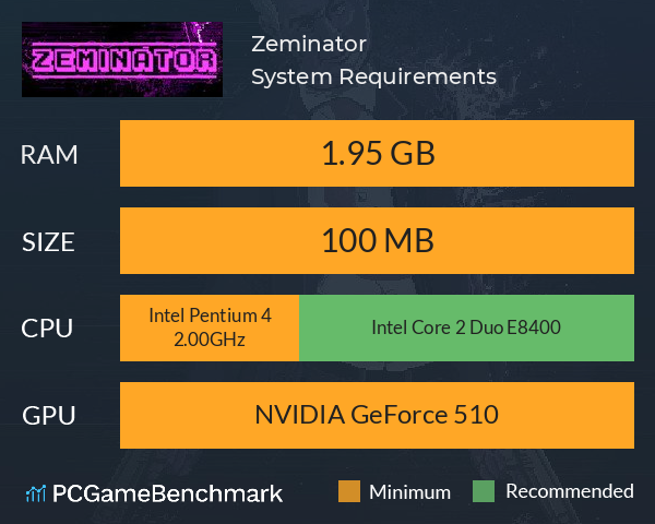 Zeminator System Requirements PC Graph - Can I Run Zeminator Zeminator System Requirements PC Graph - Can I Run Zeminator
