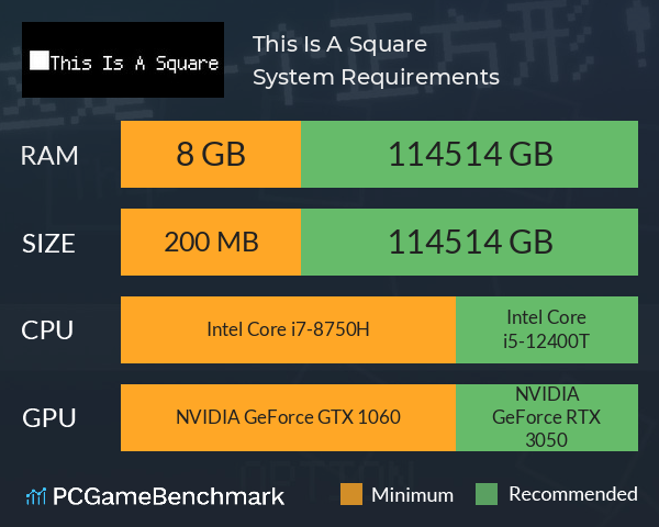 这是一个正方形！（This Is A Square！） System Requirements PC Graph - Can I Run 这是一个正方形！（This Is A Square！）