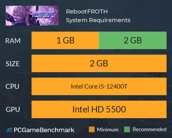 重启：泡沫篇 Reboot:FROTH System Requirements PC Graph - Can I Run 重启：泡沫篇 Reboot:FROTH