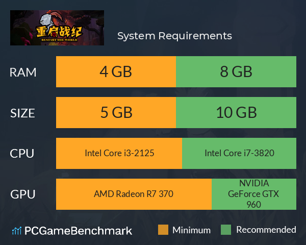 重启战纪 System Requirements PC Graph - Can I Run 重启战纪