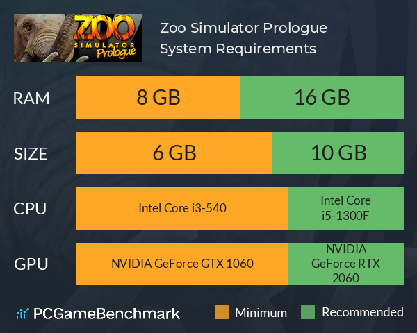 Zoo Simulator: Prologue System Requirements PC Graph - Can I Run Zoo Simulator: Prologue